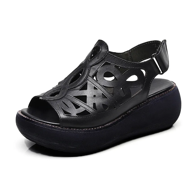 Thick-soled Sandals Female Summer Hollow Sandals Explosion Models New Leather Retro Shoes Zapatos De Mujer Open Toe Heels
Thick-soled Sandals Female Summer Hollow Sandals Explosion Models New Leather Retro Shoes Zapatos De Mujer Open Toe Heels