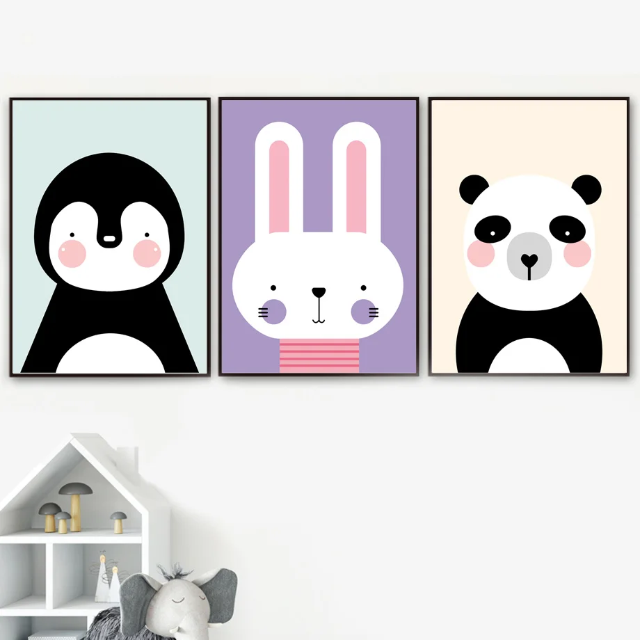 Cartoon Rabbit Penguin Panda Nordic Posters And Prints Wall Art Canvas Painting Wall Pictures For Kids Room Baby Bed Room Decor
Cartoon Rabbit Penguin Panda Nordic Posters And Prints Wall Art Canvas Painting Wall Pictures For Kids Room Baby Bed Room Decor