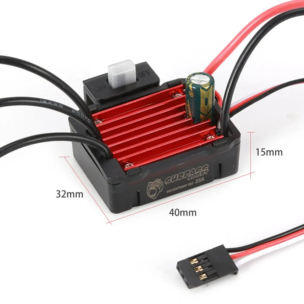 SURPASSHOBBY KK 25A Waterproof Sensorless Brushless Speed Controler 2S ESC for 1:20 1:18 1:16 RC Car Model
SURPASSHOBBY KK 25A Waterproof Sensorless Brushless Speed Controler 2S ESC for 1:20 1:18 1:16 RC Car Model