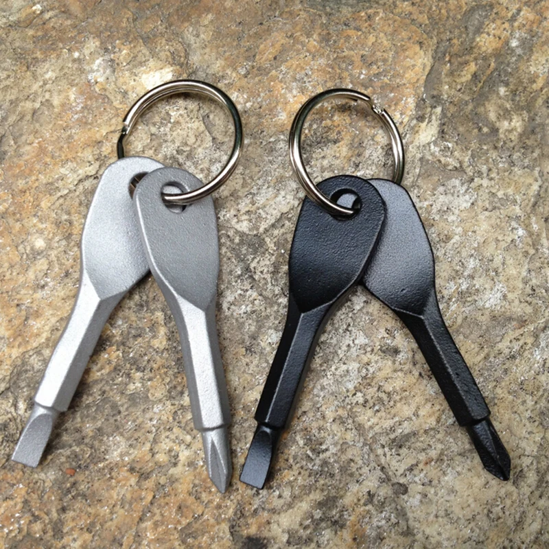 Stainless Steel Mini EDC Multifunction Screwdriver Key Shape Slotted Screwdrivers Keychain Pocket Repair Tool | Спорт и развлечения
