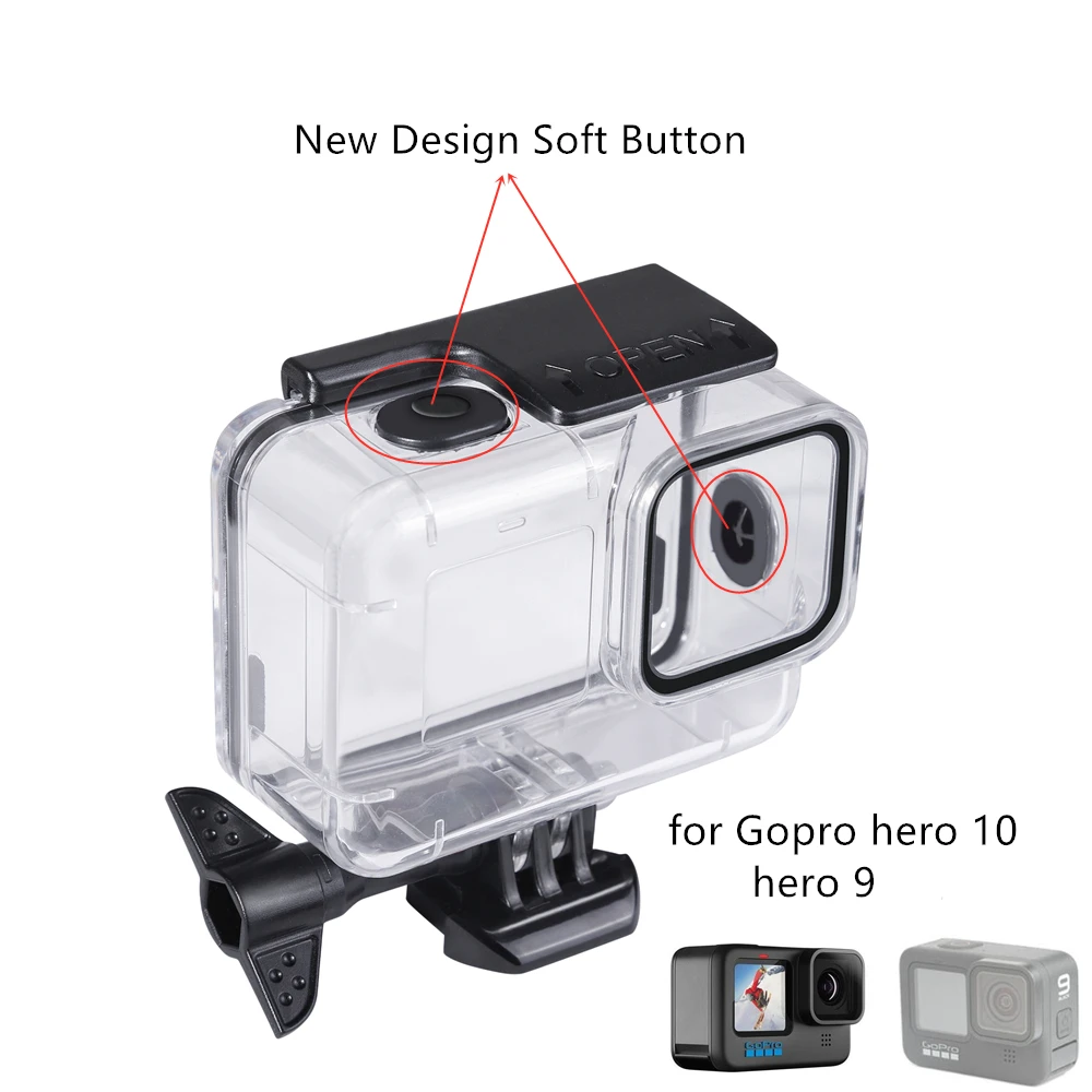 Новый дизайн мягкий водонепроницаемый чехол с кнопкой для фотоаппарата 10 Черный