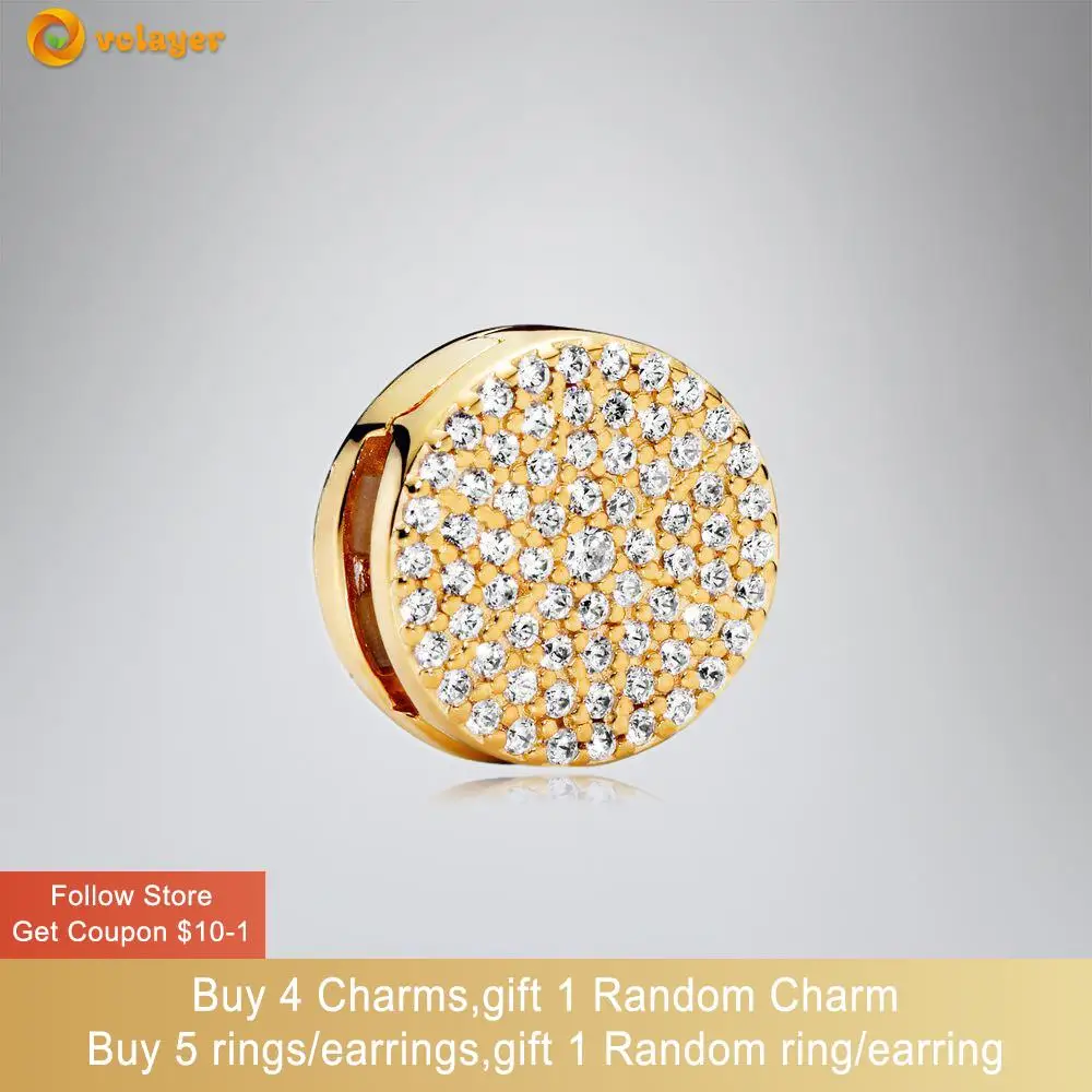 Volayer 925 Sterling Silver Bead Golden Dazzling Elegance Clip Charms fit Original Pandora Reflexion Bracelets for Women Jewelry
Volayer 925 Sterling Silver Bead Golden Dazzling Elegance Clip Charms fit Original Pandora Reflexion Bracelets for Women Jewelry