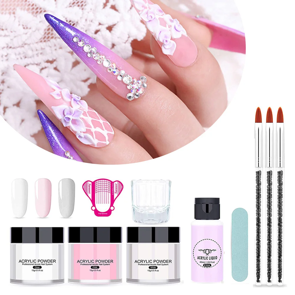 Acrylic Nail Kit Pink Powder Clear Pink White Professional Carving Crystal Polymer For Nail Tips Extenstion Nail Set Diy Nail
Acrylic Nail Kit Pink Powder Clear Pink White Professional Carving Crystal Polymer For Nail Tips Extenstion Nail Set Diy Nail