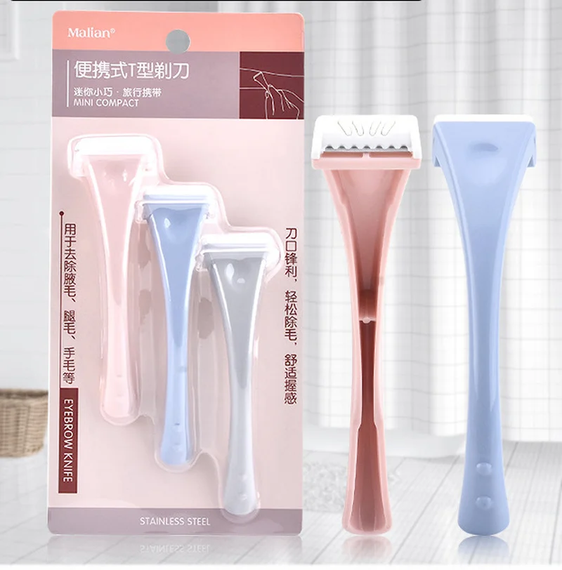 3 Three-pack Portable T-shaped Shaving Knife Sharp Blade Armpit Hair Knife Rake Knife Beauty Comfortable Handle Curved Handle
3 Three-pack Portable T-shaped Shaving Knife Sharp Blade Armpit Hair Knife Rake Knife Beauty Comfortable Handle Curved Handle
