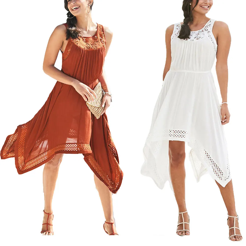 Women Sleeveless Round Collar Irregular Solid Color Dress for Summer Beach Party -OPK
Women Sleeveless Round Collar Irregular Solid Color Dress for Summer Beach Party -OPK
