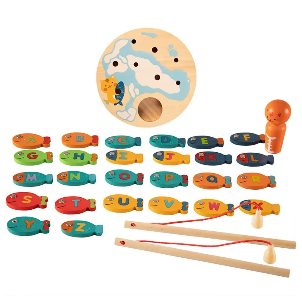 Wooden Magnetic Letter Fish Blocks Cat Fishing Board Game Toddler Puzzle Mntessori Kids Educational Toys for Children Gift
Wooden Magnetic Letter Fish Blocks Cat Fishing Board Game Toddler Puzzle Mntessori Kids Educational Toys for Children Gift