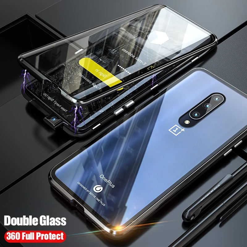 Магнитный чехол для Oneplus 7 Pro Oneplus7 металлический бампер передняя сенсорная пленка