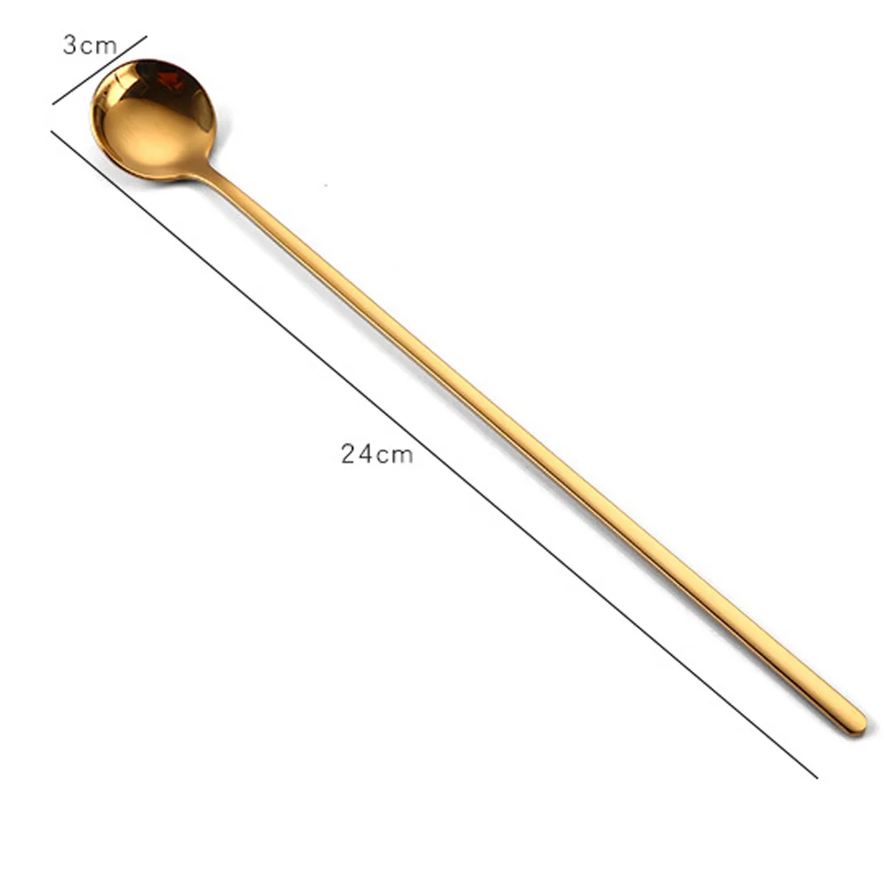 24cm Long Handled Spoon Stainless Steel Ice Cream Dessert Tea Colorful Coffee Spoon Dinnerware Flatware Kitchen Tools
24cm Long Handled Spoon Stainless Steel Ice Cream Dessert Tea Colorful Coffee Spoon Dinnerware Flatware Kitchen Tools