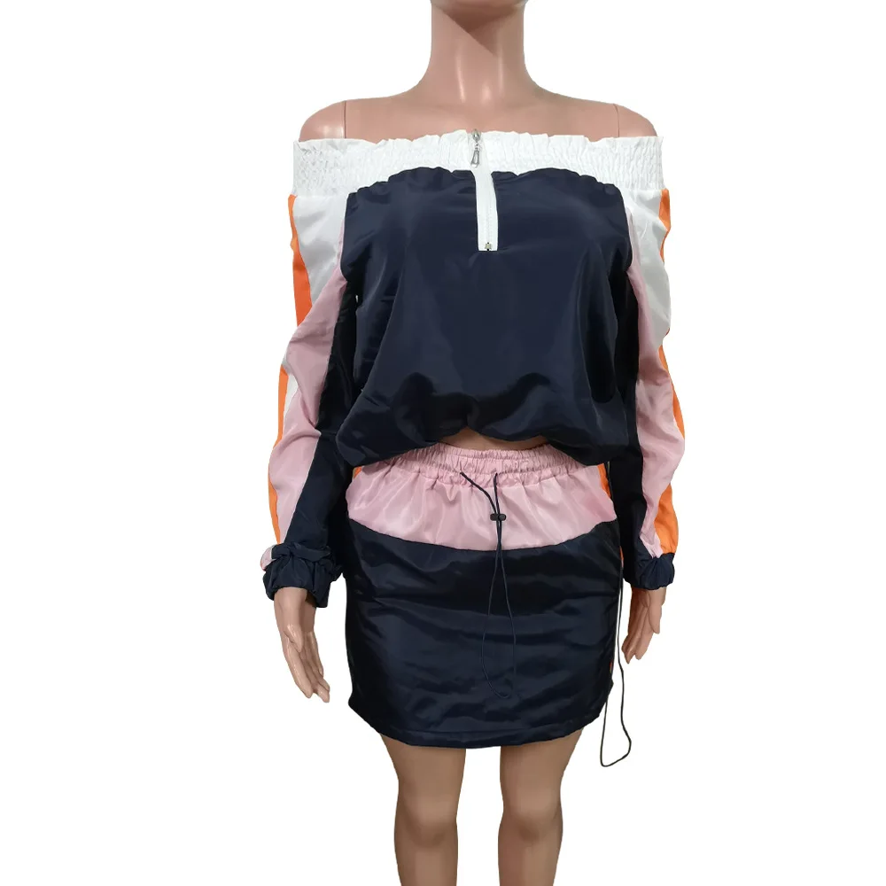 Solid Color Patchwork Long Sleeves Tops & Skirt New Style Women Suit Hot Selling European and American Two Piece Set
Solid Color Patchwork Long Sleeves Tops & Skirt New Style Women Suit Hot Selling European and American Two Piece Set