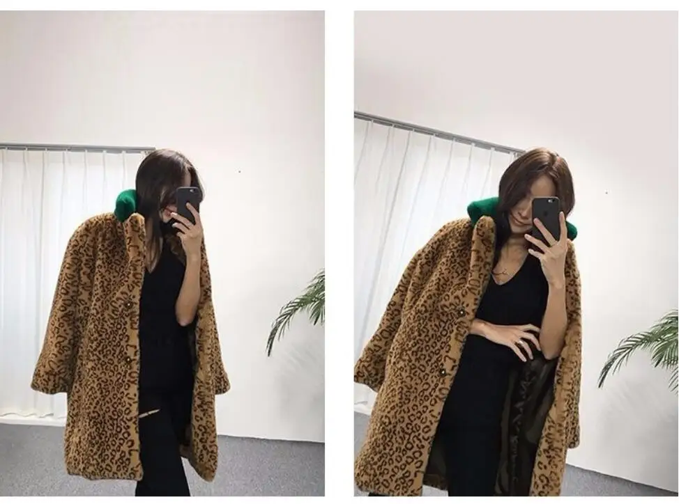 New Women 2021 Korean Version Of The Imitation Rabbit Long Leopard Female Thick Lapel Collar Fashion Fur Coat
New Women 2021 Korean Version Of The Imitation Rabbit Long Leopard Female Thick Lapel Collar Fashion Fur Coat