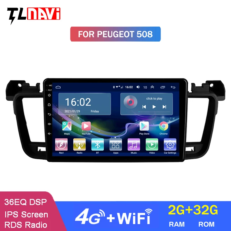 4G LTE 2G RAM автомобильный радиоприемник DVD для Peugeot 508 2011 2018 Android 10 HD 9 дюймов GPS