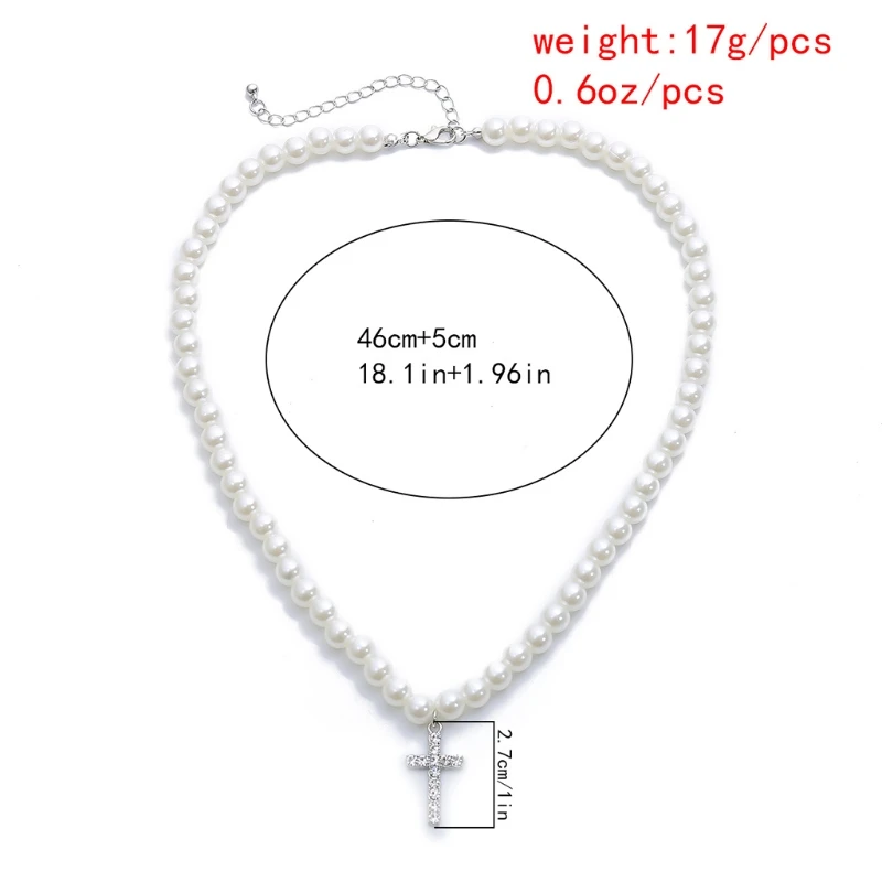 Vintage Pearl Necklace Crystal Cross Rhinestone Pendant Simply Pearl Beads Cross Chokers Necklaces Women Fashion Jewelry
Vintage Pearl Necklace Crystal Cross Rhinestone Pendant Simply Pearl Beads Cross Chokers Necklaces Women Fashion Jewelry