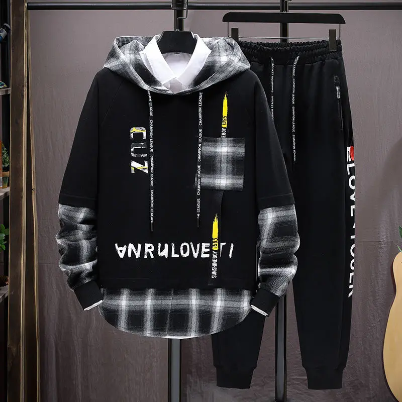 2021 Men Tracksuit Sets Korean Fashion Streetwear Hoodies+Sweatpants 2 Piece Sets Men Outfit Set Casual Men Clothing Jogger Sets
2021 Men Tracksuit Sets Korean Fashion Streetwear Hoodies+Sweatpants 2 Piece Sets Men Outfit Set Casual Men Clothing Jogger Sets