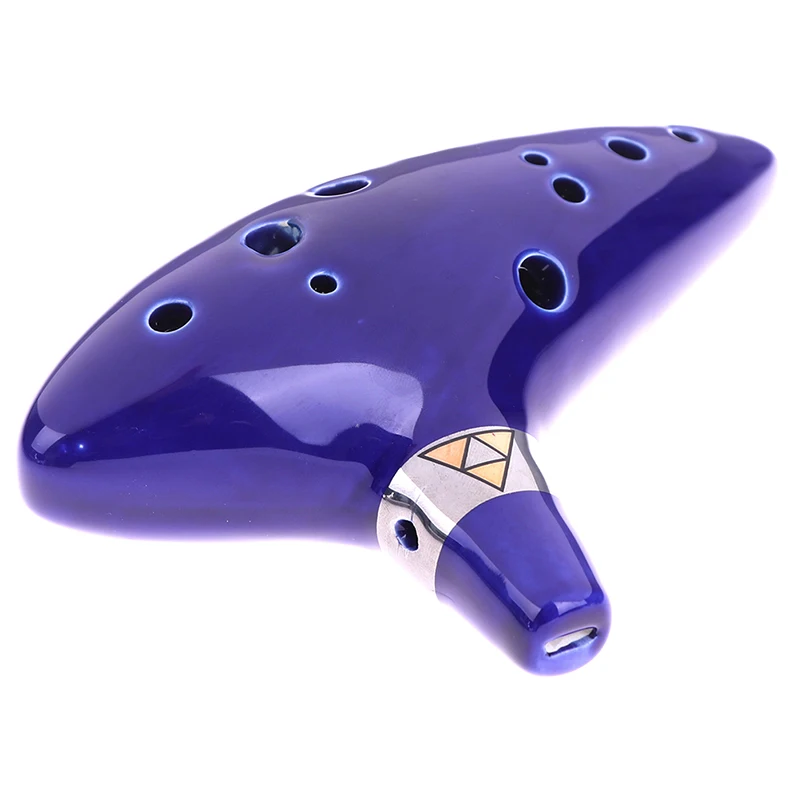 1 шт. синий музыкальный инструмент Ocarina Flute 12 отверстий Ceramic Alto C Legend Of