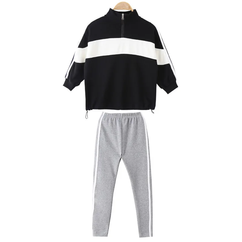 Children's Girls Clothes Outfits Autumn Mandarin Collar Half Zipper Splicing Tops+Skinny Leggings Two Piece Suit Casual Girl Set
Children's Girls Clothes Outfits Autumn Mandarin Collar Half Zipper Splicing Tops+Skinny Leggings Two Piece Suit Casual Girl Set