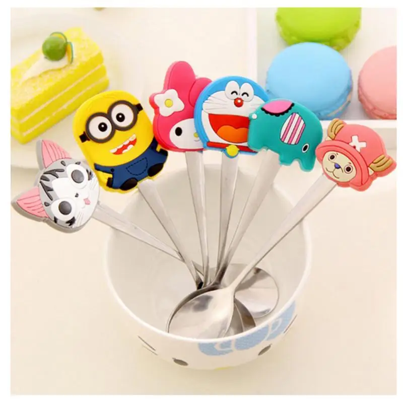 Cute Spoon Innovative Cartoon Stainless Steel Cutlery Small Spoon PVC Soup Spoon Tea Coffee Stir Spoon Flatware Kitchen Tools 
Cute Spoon Innovative Cartoon Stainless Steel Cutlery Small Spoon PVC Soup Spoon Tea Coffee Stir Spoon Flatware Kitchen Tools