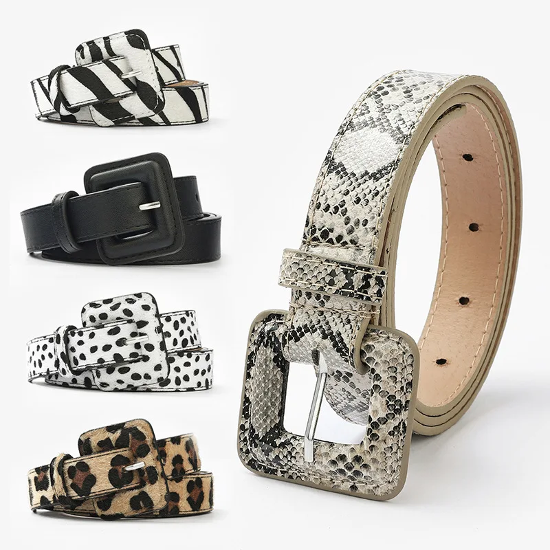 Square Leopard Belt Women Snake Zebra Print Thin Horsehair Waist Belt PU Leather Gold Ring Buckle Belts for Ladies Female
Square Leopard Belt Women Snake Zebra Print Thin Horsehair Waist Belt PU Leather Gold Ring Buckle Belts for Ladies Female