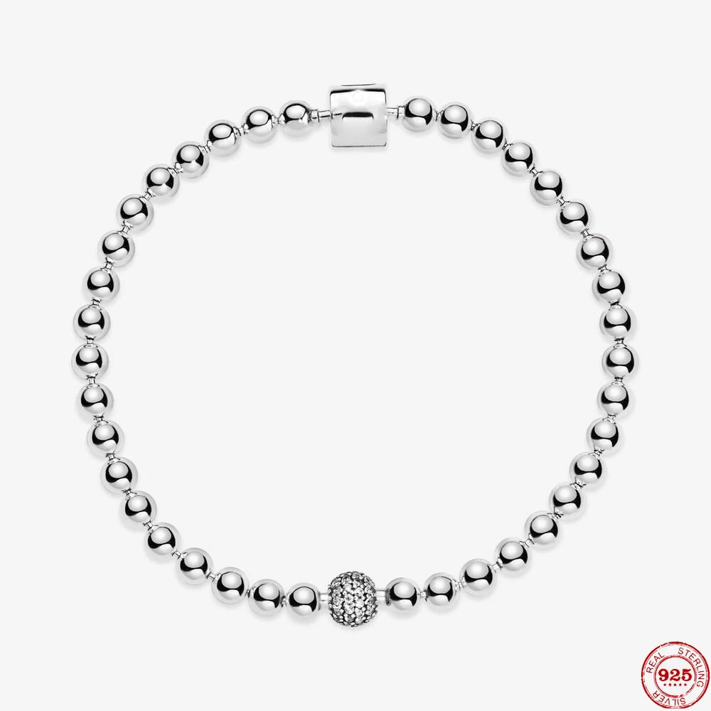 Hot Sale Silver Bracelet 925 Sterling Silver Original Bracelet Round beads Chain Bracelet femme Jewelry For Women Gift
Hot Sale Silver Bracelet 925 Sterling Silver Original Bracelet Round beads Chain Bracelet femme Jewelry For Women Gift