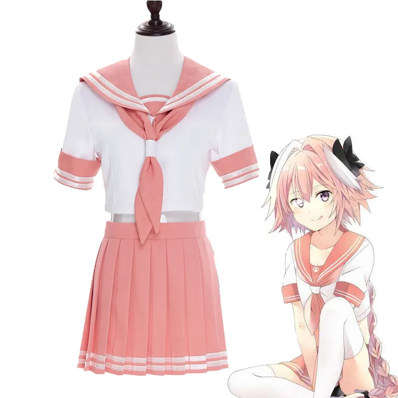 Anime Fate/Apocrypha Astolfo Cosplay Costumes Japanese Student Girls School Uniforms Halloween,Christmas Sailor suit Full Sets
Anime Fate/Apocrypha Astolfo Cosplay Costumes Japanese Student Girls School Uniforms Halloween,Christmas Sailor suit Full Sets