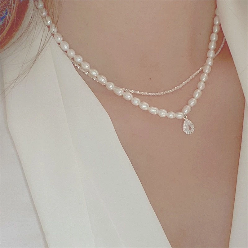 PUNKI 2021 New Drop Crystal and Pearl Necklace Simple Fashion for Women Party Jewelry
PUNKI 2021 New Drop Crystal and Pearl Necklace Simple Fashion for Women Party Jewelry