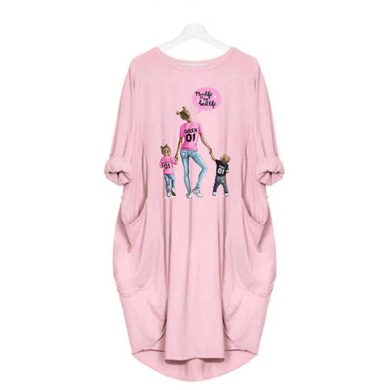 New Fashion Women Dress Family Print Womenswear Casual Loose Pockets Full Sleeve Women Clothing Top Popular Female Dresses
New Fashion Women Dress Family Print Womenswear Casual Loose Pockets Full Sleeve Women Clothing Top Popular Female Dresses