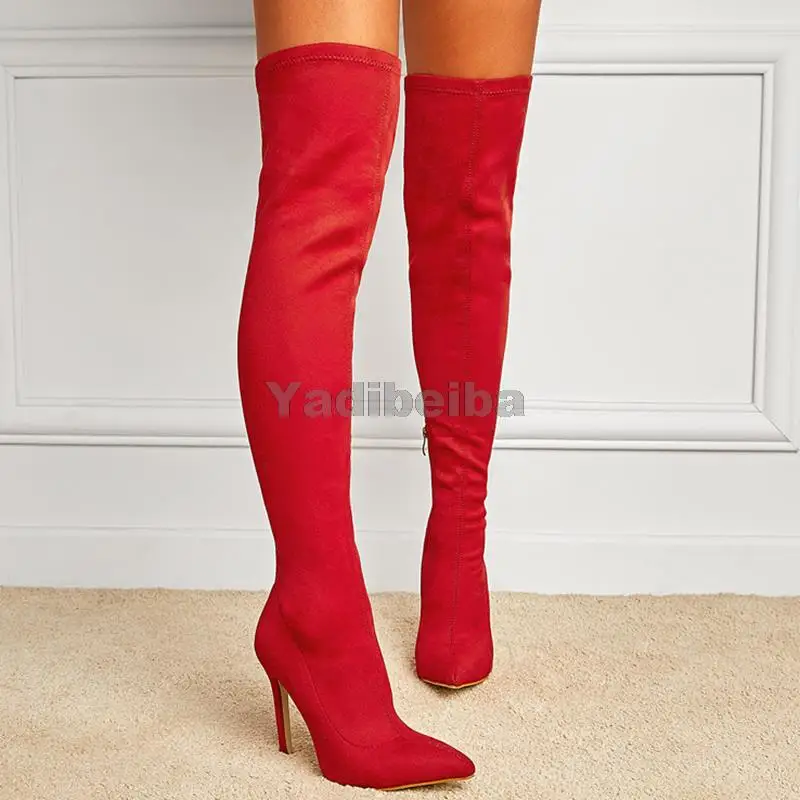 Red Fashion Over The Knee Boots Women High Heels Shoes Ladies Thigh High Boots Autumn Winter Long Sock Boots Female Plus Size 43
Red Fashion Over The Knee Boots Women High Heels Shoes Ladies Thigh High Boots Autumn Winter Long Sock Boots Female Plus Size 43