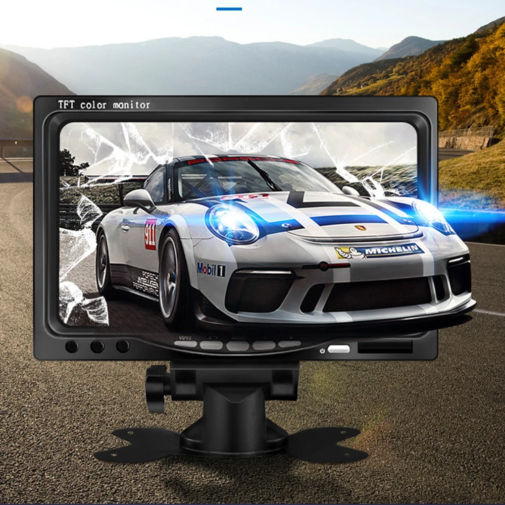 

7 inch Car Monitor TFT LCD 7" HD Digital 16:9 800*480 Screen 2 Way Video Input For Reverse Rear View Camera DVD VCD