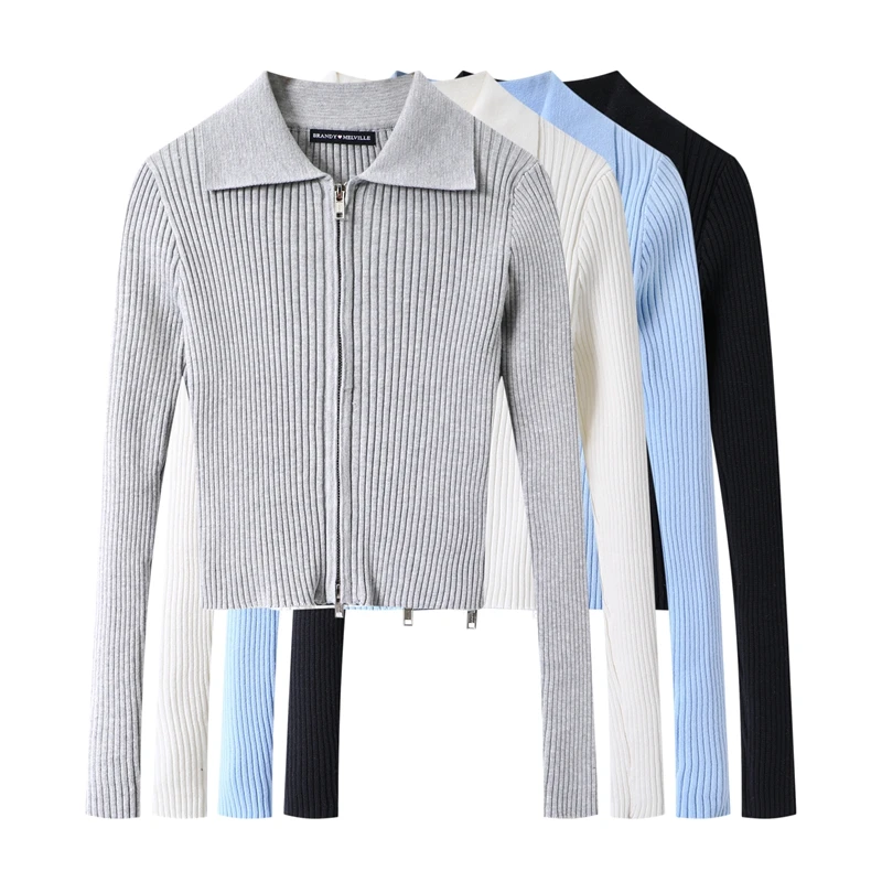 Slim Girls Casual Knitted Cardigan 2022 Spring-Autumn Fashion Ladies Lapel Knitwear Vintage Women Double Zipper Thread Sweater
Slim Girls Casual Knitted Cardigan 2022 Spring-Autumn Fashion Ladies Lapel Knitwear Vintage Women Double Zipper Thread Sweater
