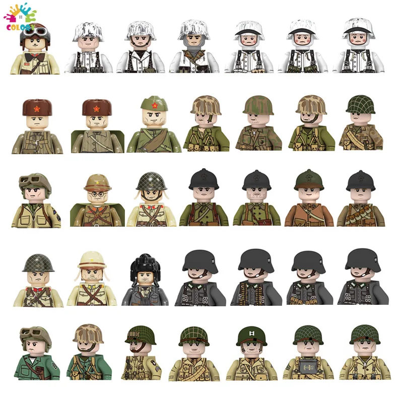 Kids Toys 10pcs/lot WW2 Military Soviet Soldiers Building Blocks 4 Sides Printing US Soveit France Figures Bricks Toys For Kids
Kids Toys 10pcs/lot WW2 Military Soviet Soldiers Building Blocks 4 Sides Printing US Soveit France Figures Bricks Toys For Kids
