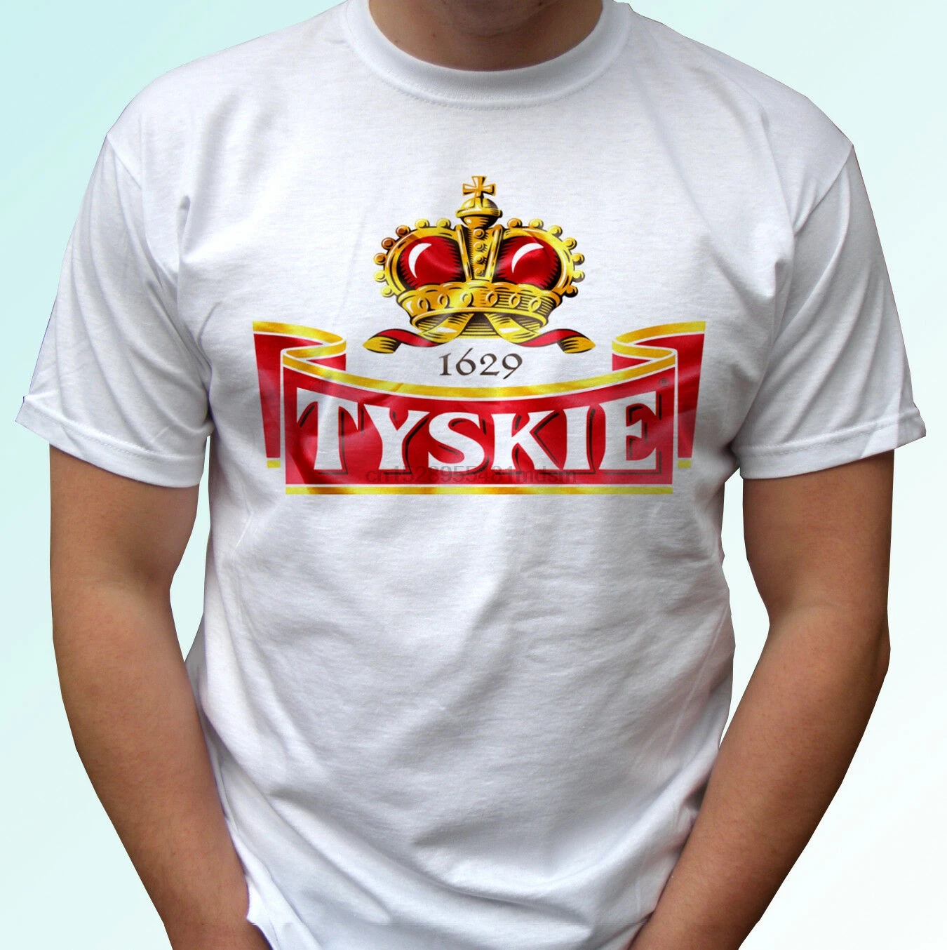Tyskie biala koszulka Polski browar piwo alkohol футболка koszulki meskie | Мужская одежда