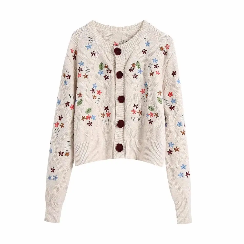 New Pop Women Embroidery Knit Cardigan O-neck Long Sleeves floral crochet Casual Vogue Women Sweaters
New Pop Women Embroidery Knit Cardigan O-neck Long Sleeves floral crochet Casual Vogue Women Sweaters