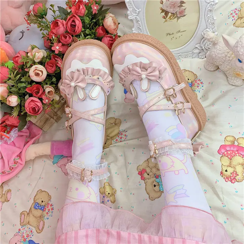 Oraqwlj Japanese Sweet Lolita Shoes Rabbit Ears Bow Anime JK Women Ruffles Lace Round Head Kawaii Leather Shoes Mary Jane Shoes
Oraqwlj Japanese Sweet Lolita Shoes Rabbit Ears Bow Anime JK Women Ruffles Lace Round Head Kawaii Leather Shoes Mary Jane Shoes