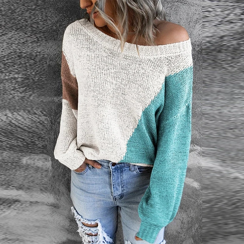 Fall/Winter 2021 Women's O-neck Loose Knit Top Casual Long Sleeve Harajuku Sweater Fall/Winter Patchwork Pullover Pullover New
Fall/Winter 2021 Women's O-neck Loose Knit Top Casual Long Sleeve Harajuku Sweater Fall/Winter Patchwork Pullover Pullover New