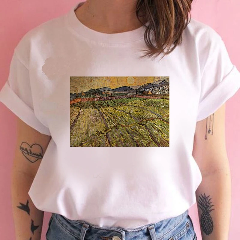 Women Summer Van Gogh Painted Vintage Fashion Aesthetic White T-Shirt 90s Cute Art Tee women New Style White Tees Female
Women Summer Van Gogh Painted Vintage Fashion Aesthetic White T-Shirt 90s Cute Art Tee women New Style White Tees Female