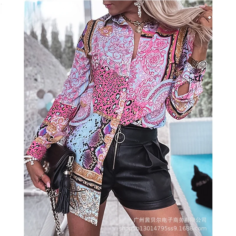 Elegant Print Chiffon Women's Shirt Top Ladies Casual Fashion Long Sleeve Turn Down Collar Single Breasted Blouse
Elegant Print Chiffon Women's Shirt Top Ladies Casual Fashion Long Sleeve Turn Down Collar Single Breasted Blouse