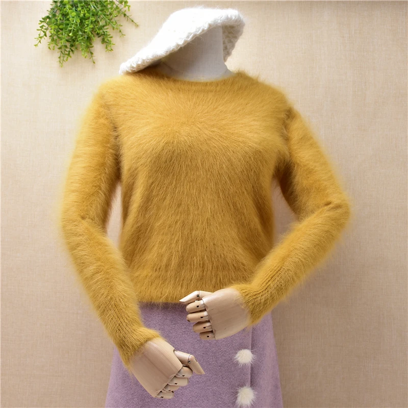 Ladies basic clothes winter round neck long sleeve mink cashmere knitted boomtting sweater angora rabbit fur pullover female
Ladies basic clothes winter round neck long sleeve mink cashmere knitted boomtting sweater angora rabbit fur pullover female