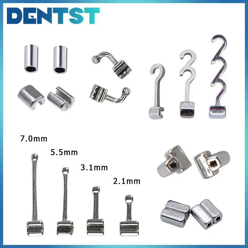 Dental Orthodontic Crimpable Hook With Buccal Tube Multi-Function Long Hook Bondable Lingual Button Fixed on ArchWires 10pcs
Dental Orthodontic Crimpable Hook With Buccal Tube Multi-Function Long Hook Bondable Lingual Button Fixed on ArchWires 10pcs