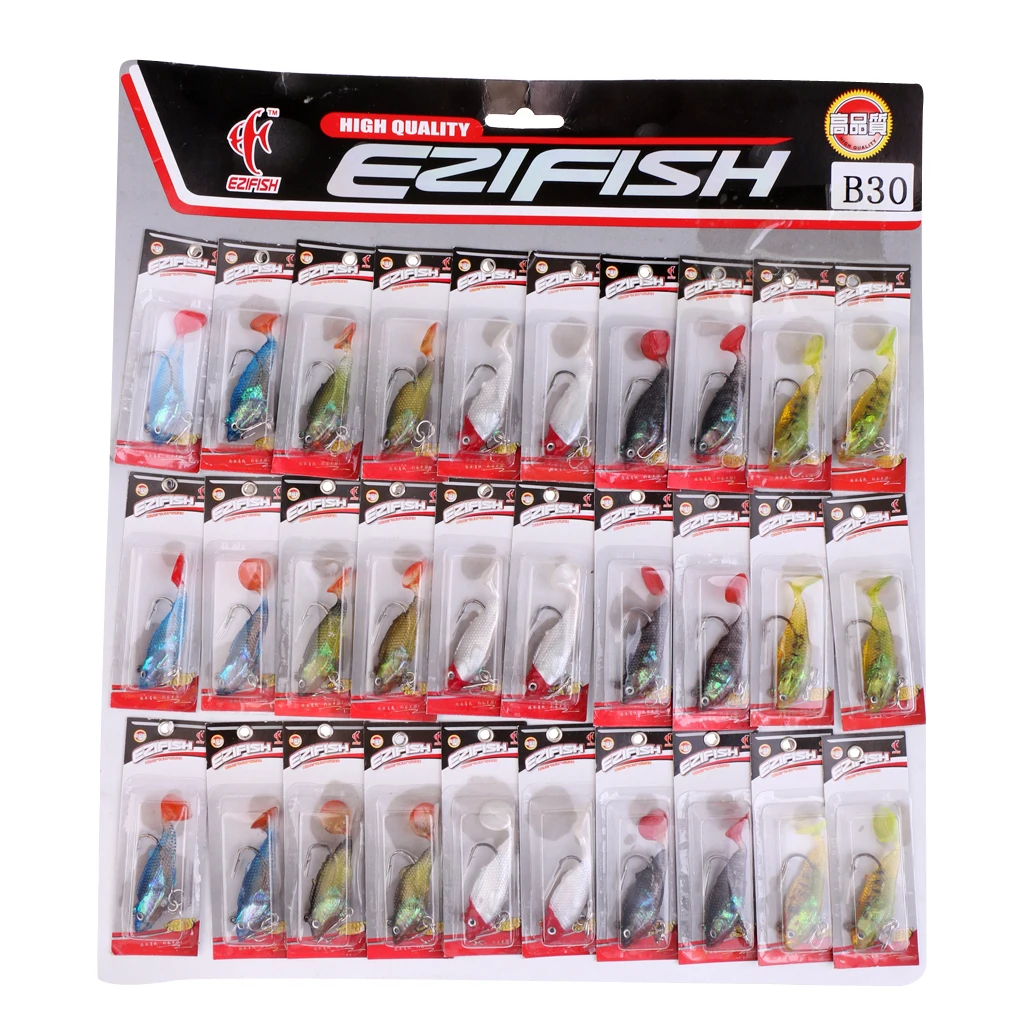 30pcs Softbait Wiggle Shad Soft Swimbait Fishing Lure Smallmouth Bass Perch Pumpkinseed Baits with Barbed Hooks
30pcs Softbait Wiggle Shad Soft Swimbait Fishing Lure Smallmouth Bass Perch Pumpkinseed Baits with Barbed Hooks