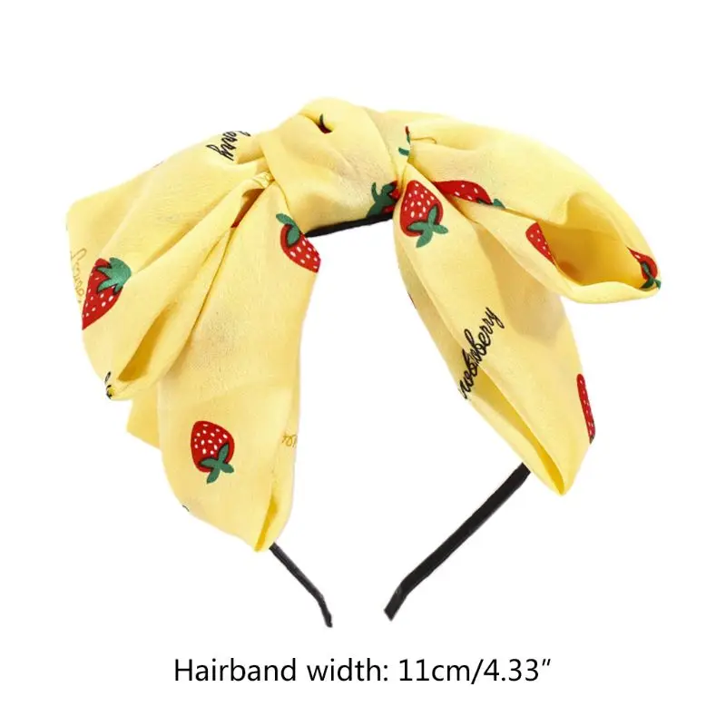 Women Candy Color Strawberry Print Hair Hoop Double Layer Big Bowknot Headband 
Women Candy Color Strawberry Print Hair Hoop Double Layer Big Bowknot Headband