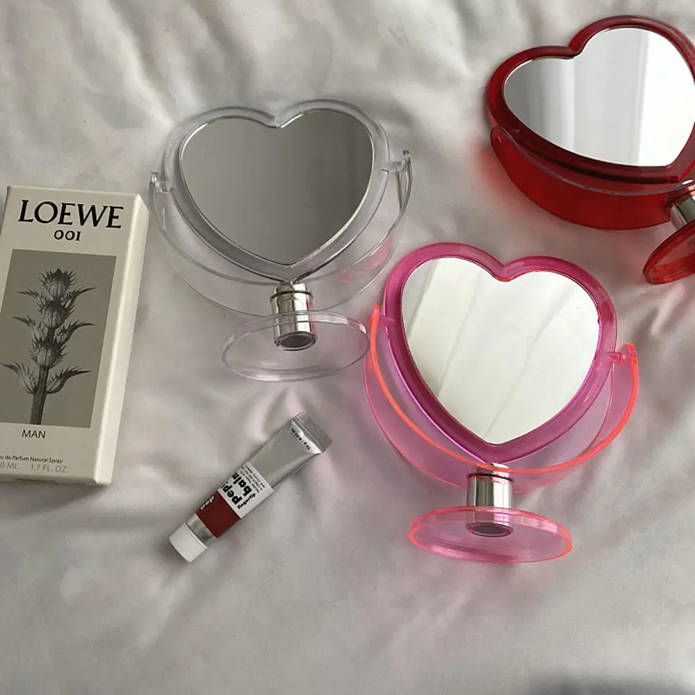 1pc Acrylic Double Side Makeup Mirror Cute Heart Shaped Cosmetic Mirror Transparent Base Home Bedroom Desktop Make Up Mirror
1pc Acrylic Double Side Makeup Mirror Cute Heart Shaped Cosmetic Mirror Transparent Base Home Bedroom Desktop Make Up Mirror