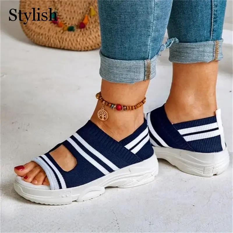 Platform Sandals Women Summer Striped Open Peep Toe Casual Shoes Femme Slip On Fashion Wedges Shoes Plus Size Ladies Sandals
Platform Sandals Women Summer Striped Open Peep Toe Casual Shoes Femme Slip On Fashion Wedges Shoes Plus Size Ladies Sandals