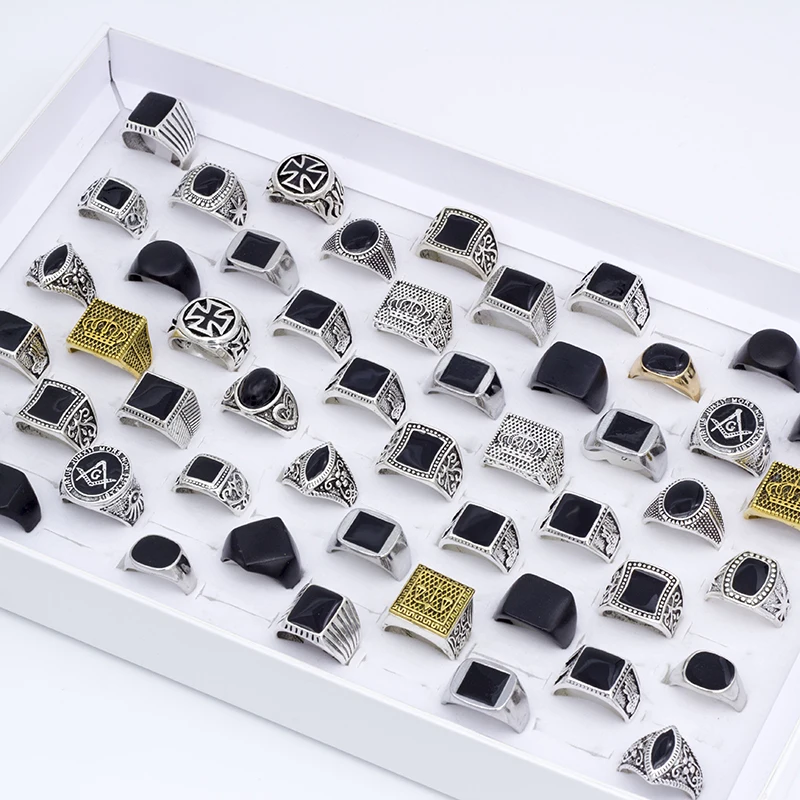 20 Pcs/Lot Vintage Black Square Stone Ring Men Alloy Wedding Rings Wholesale Jewelry
20 Pcs/Lot Vintage Black Square Stone Ring Men Alloy Wedding Rings Wholesale Jewelry