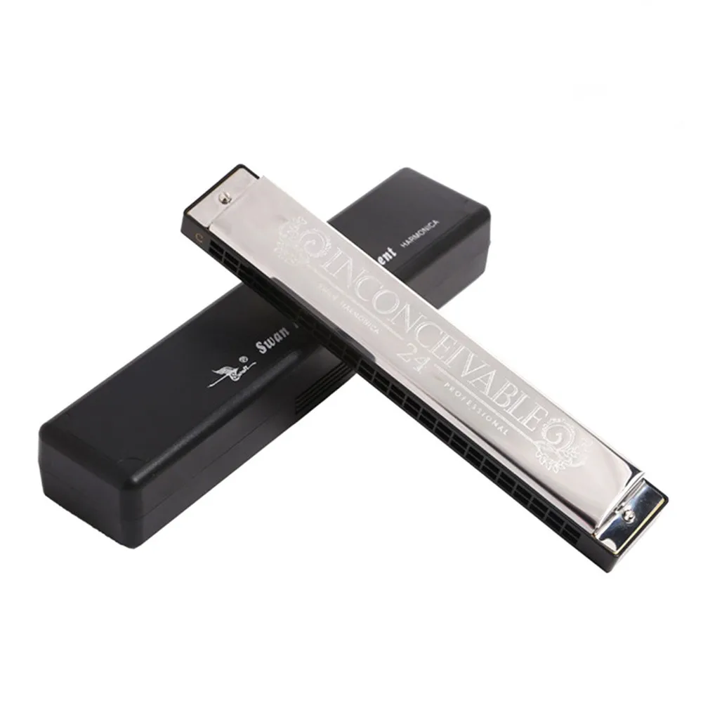 24 Holes C-Tuned Harmonica Stainless Steel Portable Vibrato Key C Harp Harmonica With Box For Beginners Chrildren Kits Gift
24 Holes C-Tuned Harmonica Stainless Steel Portable Vibrato Key C Harp Harmonica With Box For Beginners Chrildren Kits Gift