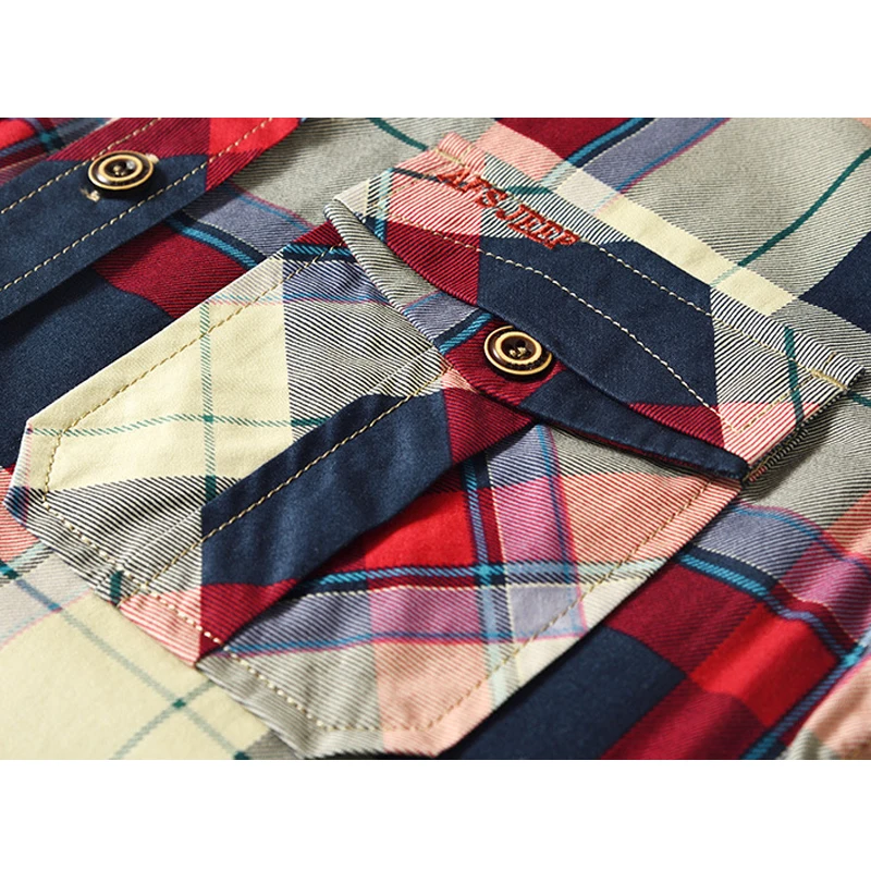 Summer Plaid Shirt Men Military Casual Short Sleeves Mens Shirts Plus Size 4XL Camisa social Masculina Chemise Homme 
Summer Plaid Shirt Men Military Casual Short Sleeves Mens Shirts Plus Size 4XL Camisa social Masculina Chemise Homme