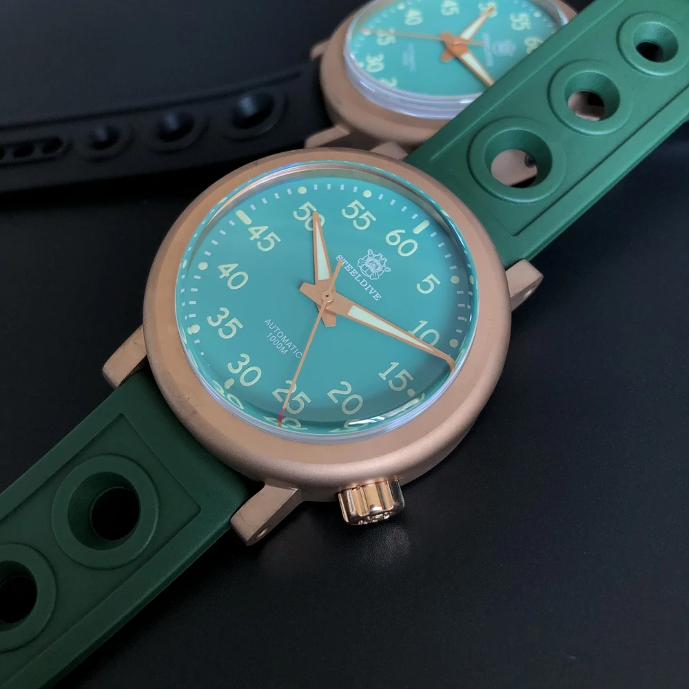 Steeldive SD1910S CuSn8 Solid Bronze Diver Watch Green Dial 1000M Waterproof NH35 C3 Green Men Diving Watch Automatic Mechanical
Steeldive SD1910S CuSn8 Solid Bronze Diver Watch Green Dial 1000M Waterproof NH35 C3 Green Men Diving Watch Automatic Mechanical