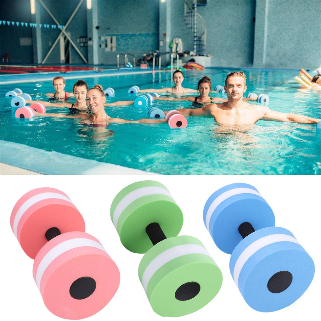 

1 Pair Water Aerobics Dumbbell Aquatic Float EVA Elastic Barbell Aqua Fitness Dumbbell Pool Swimming Yoga Exercise Accessory