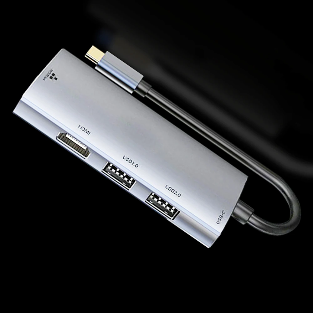 

Концентратор USB Type C, совместимому с HDMI Ethernet адаптер USB3.1 для RJ45 Gigabit Ethernet LAN Сетевой кабель USB 3,0 Hub адаптер (набор микросхем Realtek)
