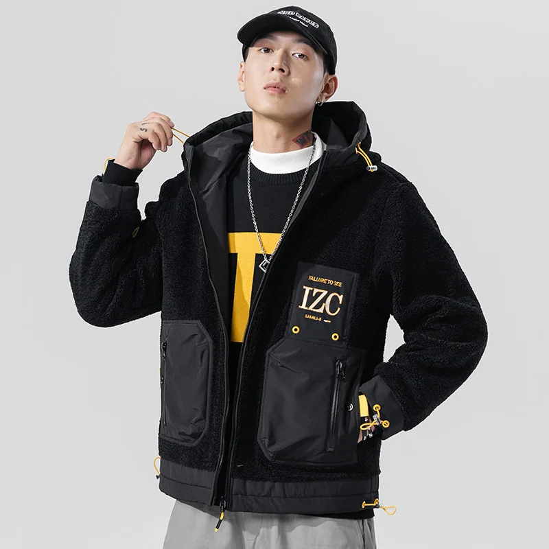 Мужская осенне-зимняя новая трендовая мужская куртка с капюшоном на молнии с карманами из меха ягненка
Мужская осенне-зимняя новая трендовая мужская куртка с капюшоном на молнии с карманами из меха ягненка