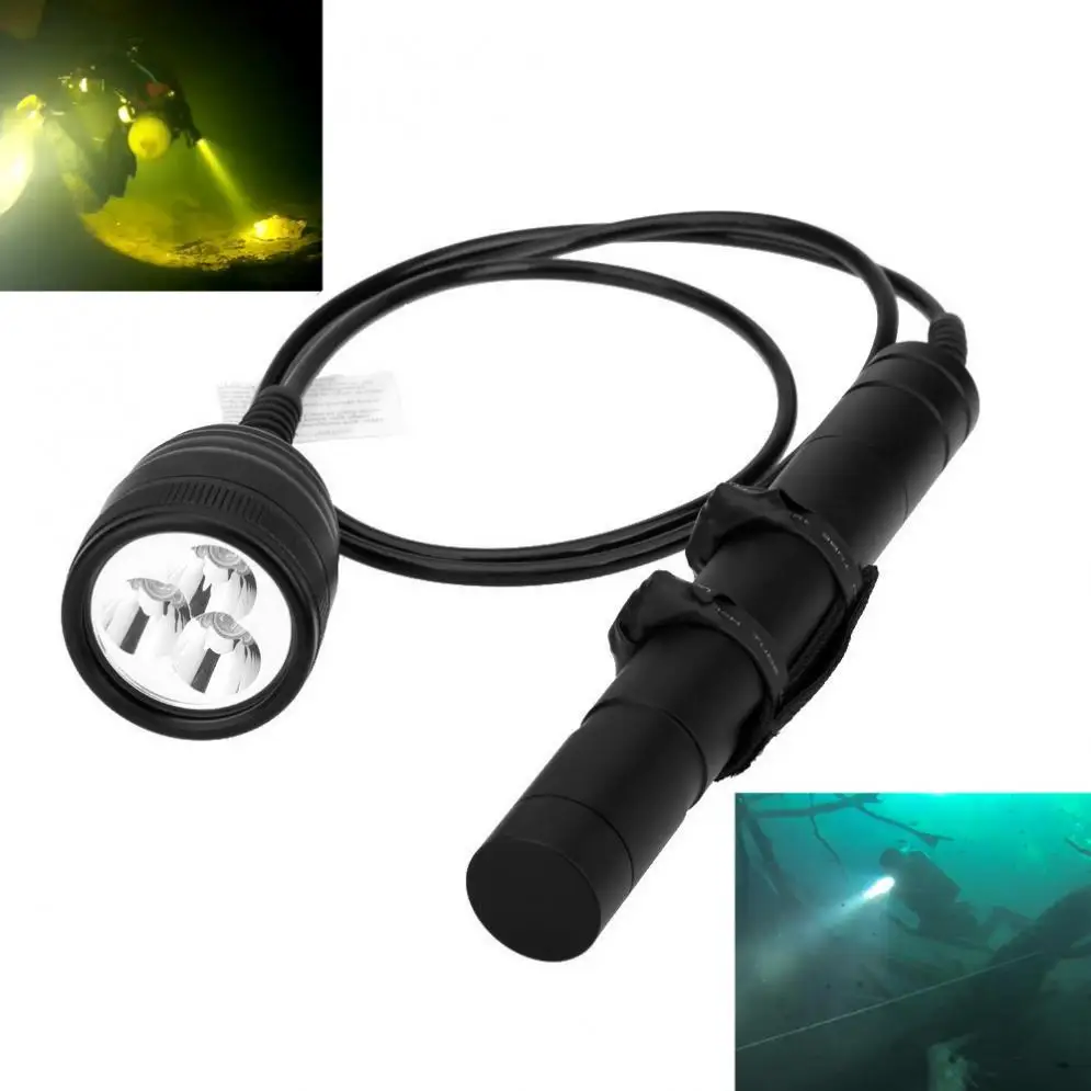 

High Power Underwater 150m 3000LM Magnetic Switch 3x XM-L2 LED Diving Flashlight Torch Lanterna Lamp with 1.2 M Line Length