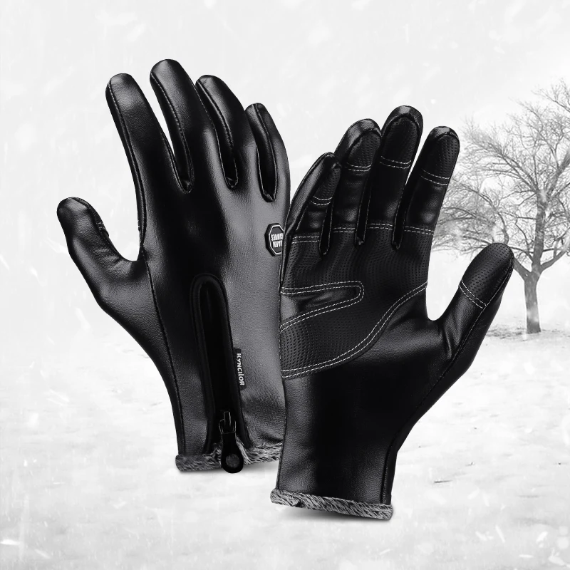 Outdoor Sports Winter Zipper PU Leather Waterproof Windproof Touch Screen Gloves Men And Women Plus Velvet Warm Riding Gloves
Outdoor Sports Winter Zipper PU Leather Waterproof Windproof Touch Screen Gloves Men And Women Plus Velvet Warm Riding Gloves
